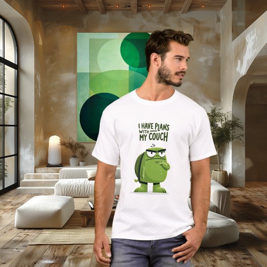 ソファと予定があるよ 面白いカメのキャラクター Tシャツ