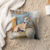 ソファにグレイハウンド クッション (ブランケット)