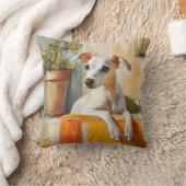 ソファにグレイハウンド クッション (ブランケット)