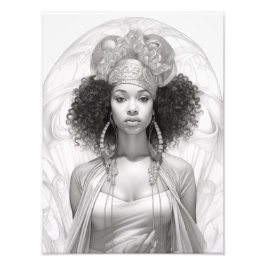 ソファに座ったエキゾチックな少女 フォトプリント           