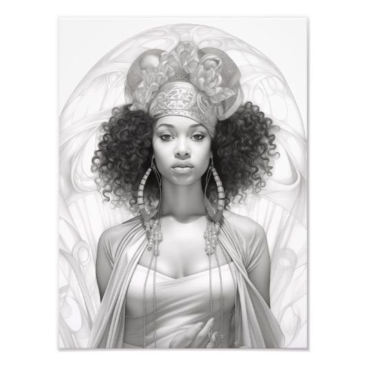 ソファに座ったエキゾチックな少女 フォトプリント            (正面)