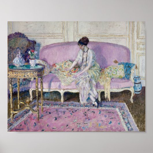 ソファに座っている女性 | フレデリック・カール・フリセケ ポスター (正面)
