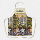 ソファに座る子供たち エプロン (正面)