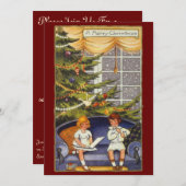 ソファに座る子供たち 招待状 (正面/裏面)