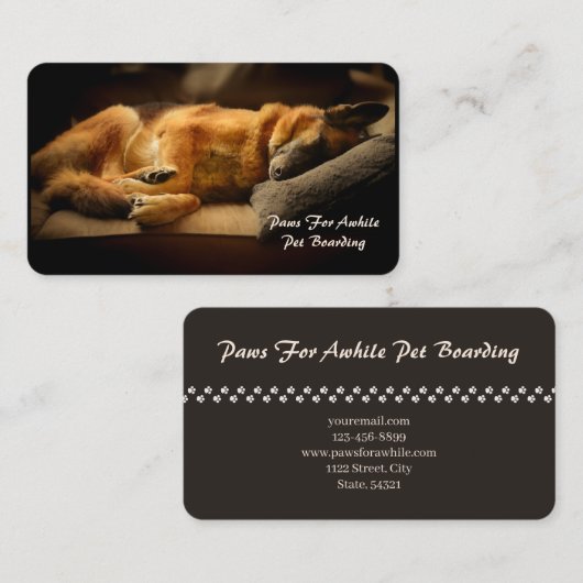 ソファに眠る豪華なドイツの羊飼い 名刺 (正面/裏面)