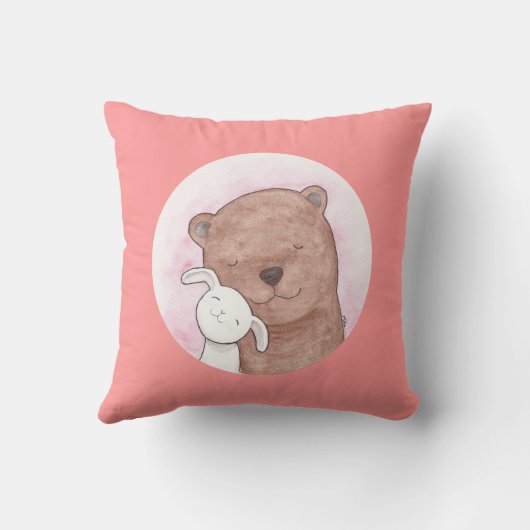 ソファのためのくま及びバニーの幸せな家の装飾用クッション クッション (裏面)