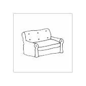 ソファのキャラクターイラスト家具アート ラバースタンプ (インプリント)