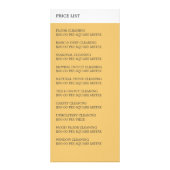 ソファのクッション、清掃サービスの価格表 ラックカード (裏面)