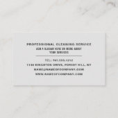 ソファのクッション、清掃サービス 名刺 (裏面)
