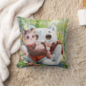 ソファの上の子猫 クッション (ブランケット)