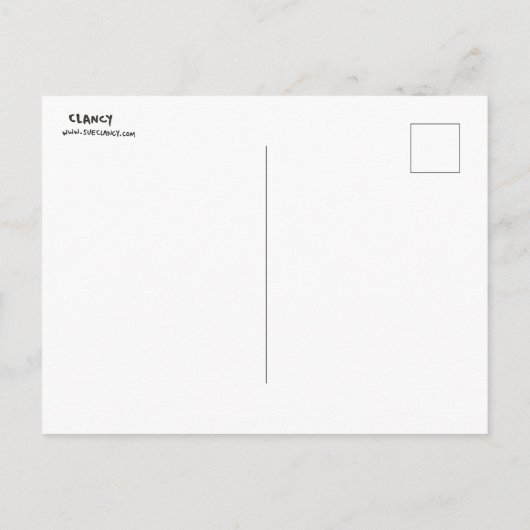 ソファはがき上のウサギ ポストカード (裏面)