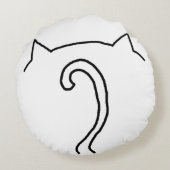 ソファは猫のものだ – 白 ラウンドクッション (裏面)