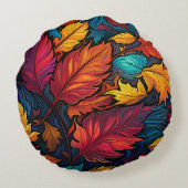 ソファカラフルーまたはソファ用のフローラの丸い枕 ラウンドクッション (裏面)
