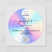 ソファセラピストフォトホログラフQRロゴヨガ スクエア名刺 (裏面)