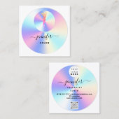 ソファセラピスト写真ホログラフQRロゴ体 スクエア名刺 (正面/裏面)