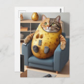 ソファーおもしろいチポテトキャット付き ポストカード (正面/裏面)