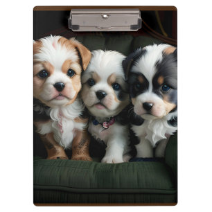 ソファーでくつろぐ超かわいい子犬たち 2 クリップボード