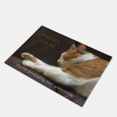 ソファーで眠っている猫 ドアマット (アングル)