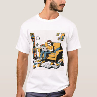 ソファーで読書好き Tシャツ