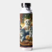 ソファーに寝る猫たち – かわいいヴィンテージの姿 ウォーターボトル (左面)