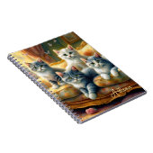 ソファーに寝る猫たち – かわいいヴィンテージの姿 ノートブック (右側)