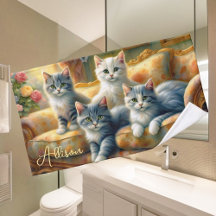 ソファーに寝る猫たち – かわいいヴィンテージの姿