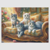 ソファーに寝る猫たち – かわいいヴィンテージの姿 薄葉紙 (正面)