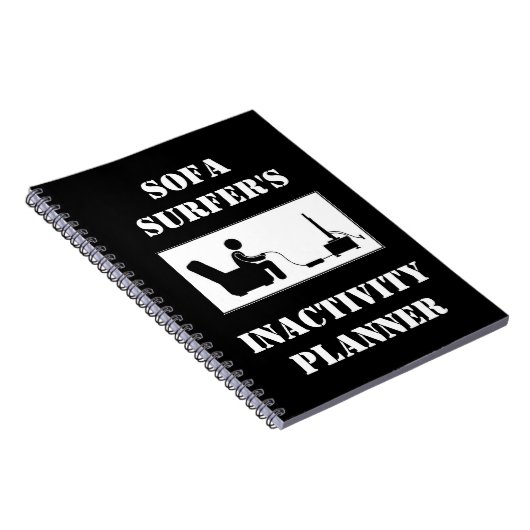 ソファーのサーファーの不活動のプランナー ノートブック (右側)