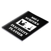 ソファーのサーファーの不活動のプランナー ノートブック (左側)