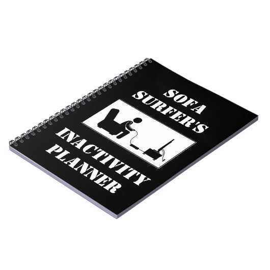 ソファーのサーファーの不活動のプランナー ノートブック (左側)
