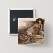 ソファーのジェーンMorris Reclining夫人 缶バッジ (正面&裏面)