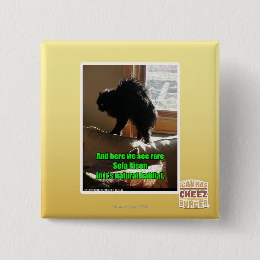 ソファーのバイソン 缶バッジ (正面)