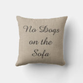 ソファーのバーラップの枕の犬無し クッション (裏面)