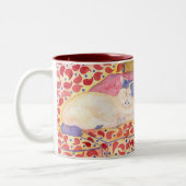 ソファーのマグのカラフルな猫 ツートーンマグカップ (左)