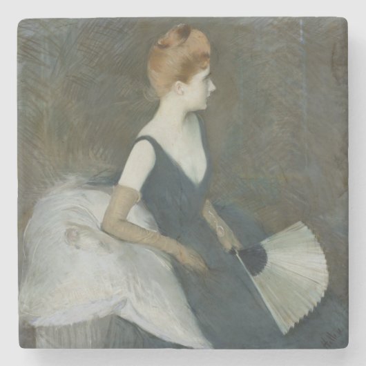 ソファーのマルトLe Tellier Sitting夫人 ストーンコースター (正面)