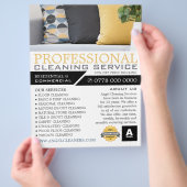 ソファークッション，クリーニン広告グサービス チラシ (手)
