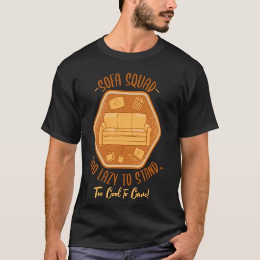ソファ分隊ソファサーフィン怠惰な居眠りペオ Tシャツ (正面)