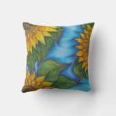 ソファ又はベッド用ひまわりプリント装飾用クッション クッション (裏面)
