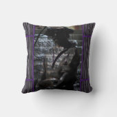 ソファ用グレーブラックパープル装飾装飾用クッション クッション (裏面)