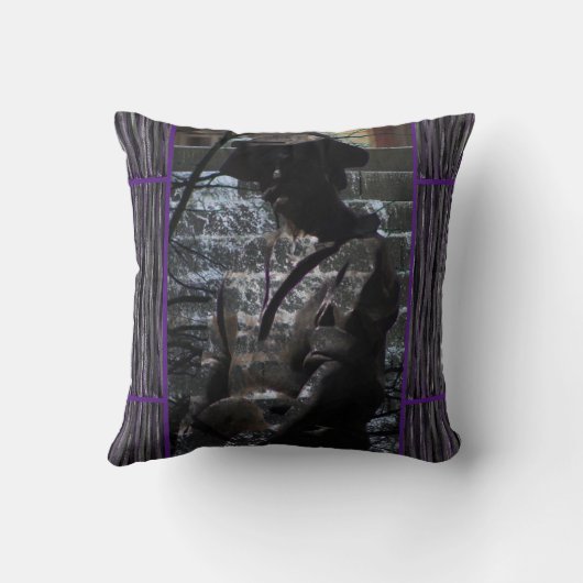 ソファ用グレーブラックパープル装飾装飾用クッション クッション (裏面)