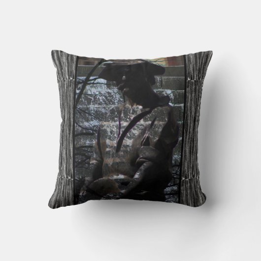 ソファ用グレー及びブラック装飾装飾用クッション クッション (裏面)