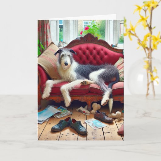 ソファ誕生日 カード (黄色い花)