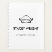 ソファ黒のシルエットの上張り白 プランナー手帳 (正面)