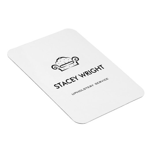 ソファ黒のシルエットの上張り白 マグネット (右側)