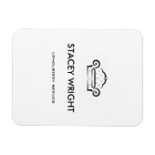 ソファ黒のシルエットの上張り白 マグネット (横)