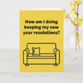 ソファ、そう良い – 幸せな新年 カード (黄色い花)