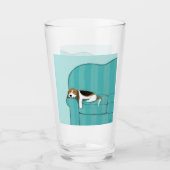 ソファ|の幸せな睡眠のソファー犬のかわいいビーグル犬 タンブラーグラス (正面)