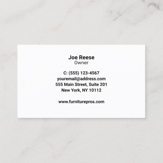 ソファ |家具（カスタマイズ可能な色） 名刺 (裏面)