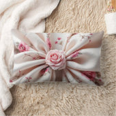 ソファ、椅子、ベッド用バラ付き腰枕 ランバークッション (ブランケット)