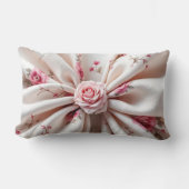 ソファ、椅子、ベッド用バラ付き腰枕 ランバークッション (正面)